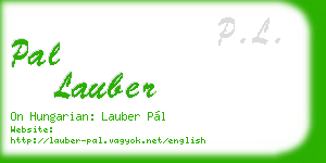 pal lauber business card